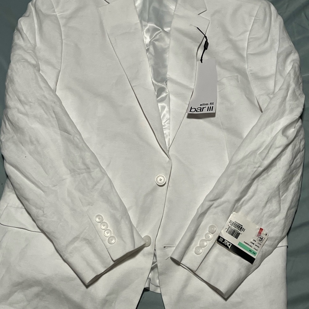 Bar III Men's White linen Blazer